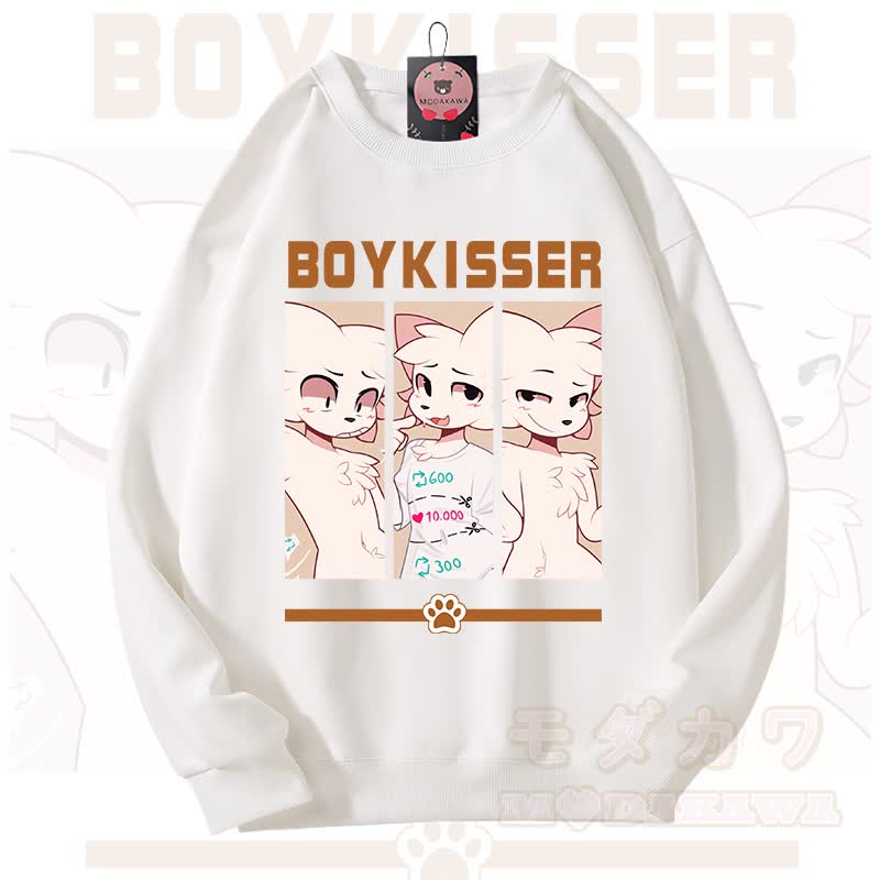 MODAKAWA X zarckets BOYKISSER Fuchs-Grafik Unisex-Sweatshirt - Weiß - 3XL - image 5