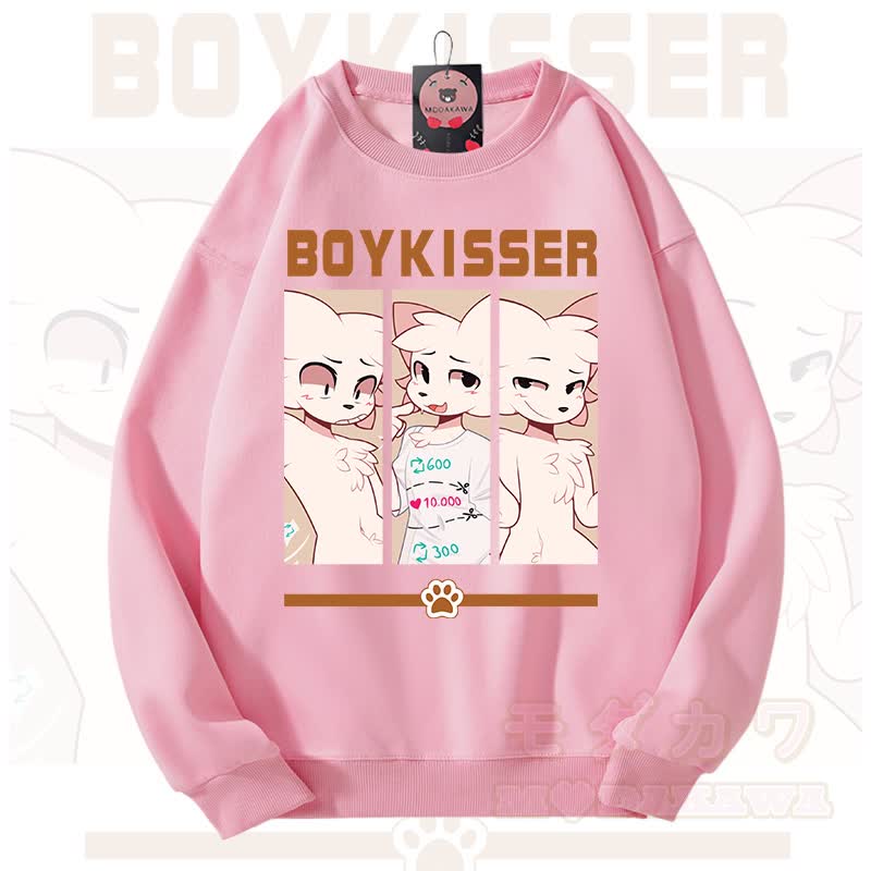 MODAKAWA X zarckets BOYKISSER Fuchs-Grafik Unisex-Sweatshirt - Rosa - 3XL - image 2