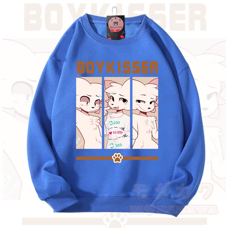 MODAKAWA X zarckets BOYKISSER Fuchs-Grafik Unisex-Sweatshirt - Blau - 3XL - image 10