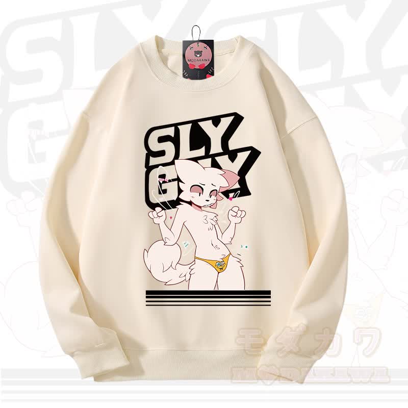 MODAKAWA X zarckets SLY GUY Fuchs Grafik Unisex Sweatshirt - Aprikose - 3XL - image 4