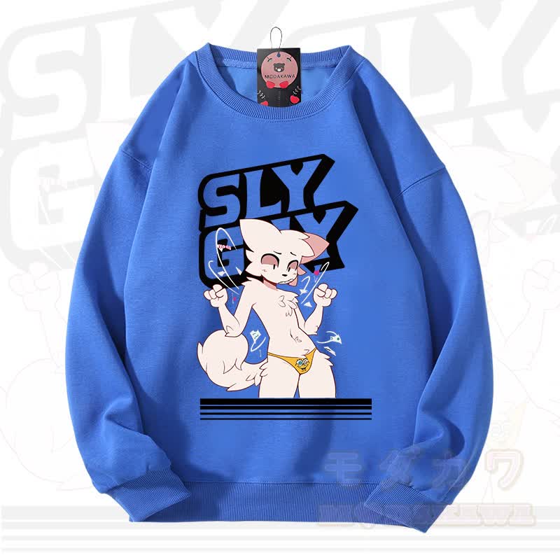 MODAKAWA X zarckets SLY GUY Fuchs Grafik Unisex Sweatshirt - Blau - 3XL - image 10