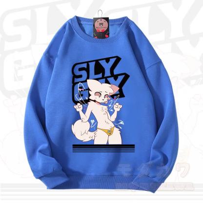 MODAKAWA X zarckets SLY GUY Fuchs Grafik Unisex Sweatshirt - Blau - 3XL - image 10