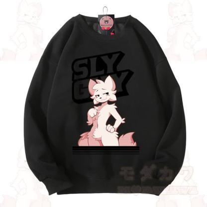 MODAKAWA X zarckets SLY GUY Unisex-Sweatshirt mit niedlichem Fuchs-Motiv - Schwarz - 3XL - image 7