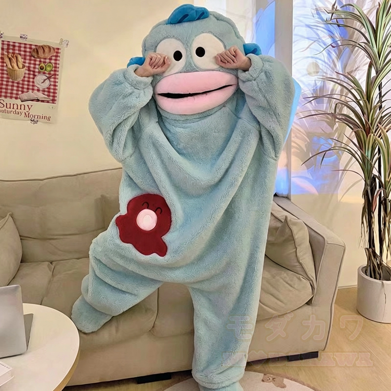 Niedlicher Fleece-Einteiler mit Kapuze und Fischmotiv – Schlafanzug/Loungewear - image 2