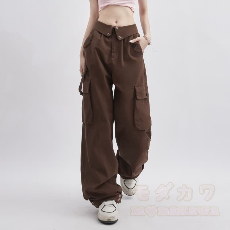 Dreiteiliges Set im Vintage-Preppy-Stil: Streifenhemd, Strickweste, Cargohose mit weitem Bein - Hose - 4XL - image 5