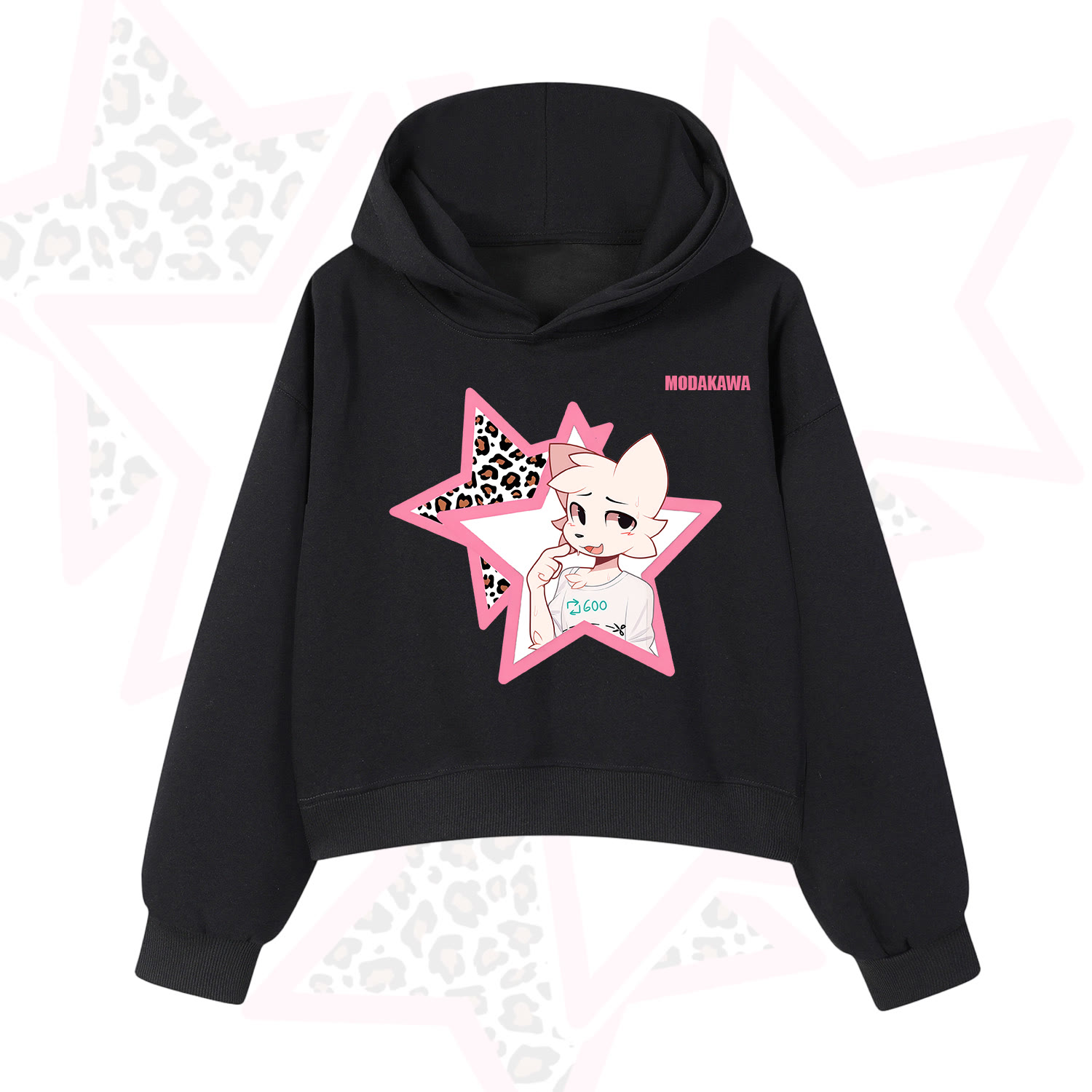  MODAKAWA X zarckets Kawaii Anime Fuchs Stern Grafik Hoodie Sweatshirt - Schwarz - 3XL - image 2