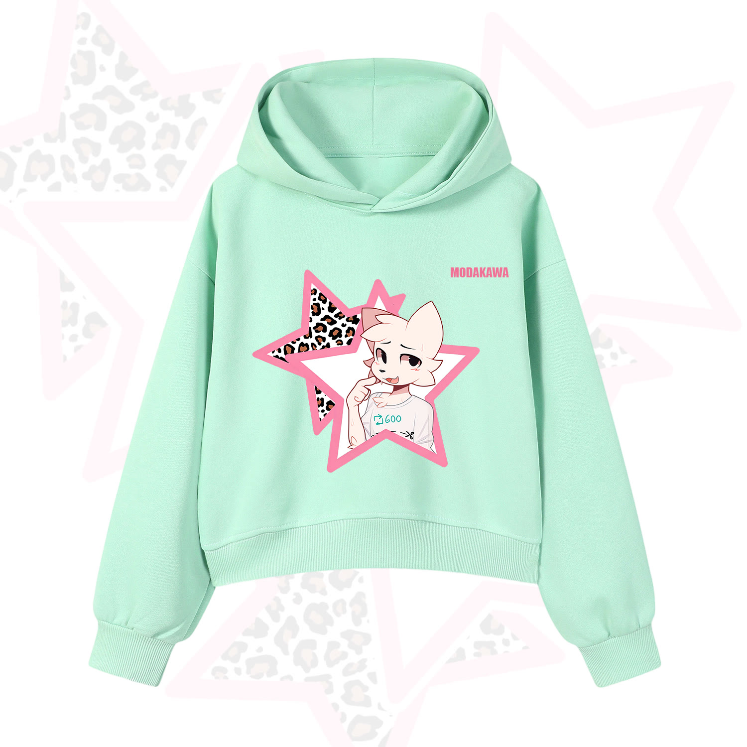  MODAKAWA X zarckets Kawaii Anime Fuchs Stern Grafik Hoodie Sweatshirt - Grün - 3XL - image 1