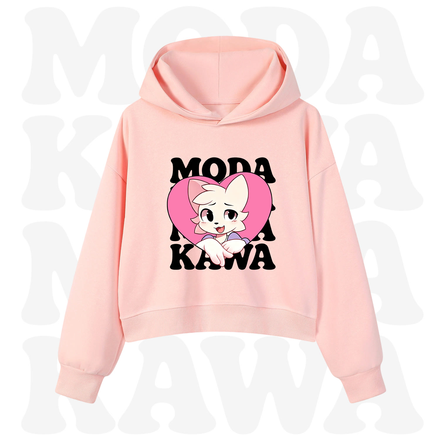  MODAKAWA X zarckets Anime Fuchs Herz Grafik Hoodie Sweatshirt - Rosa - 3XL - image 1