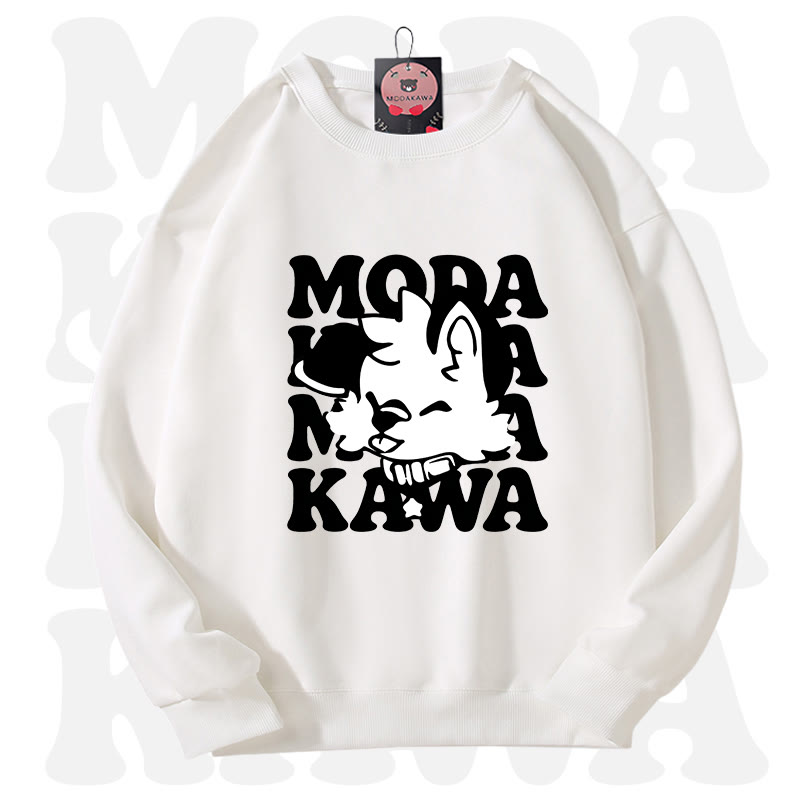 MODAKAWA X popipeko Lovely Puppy Graphic Unisex Sweatshirt - Weiß - 3XL - image 2