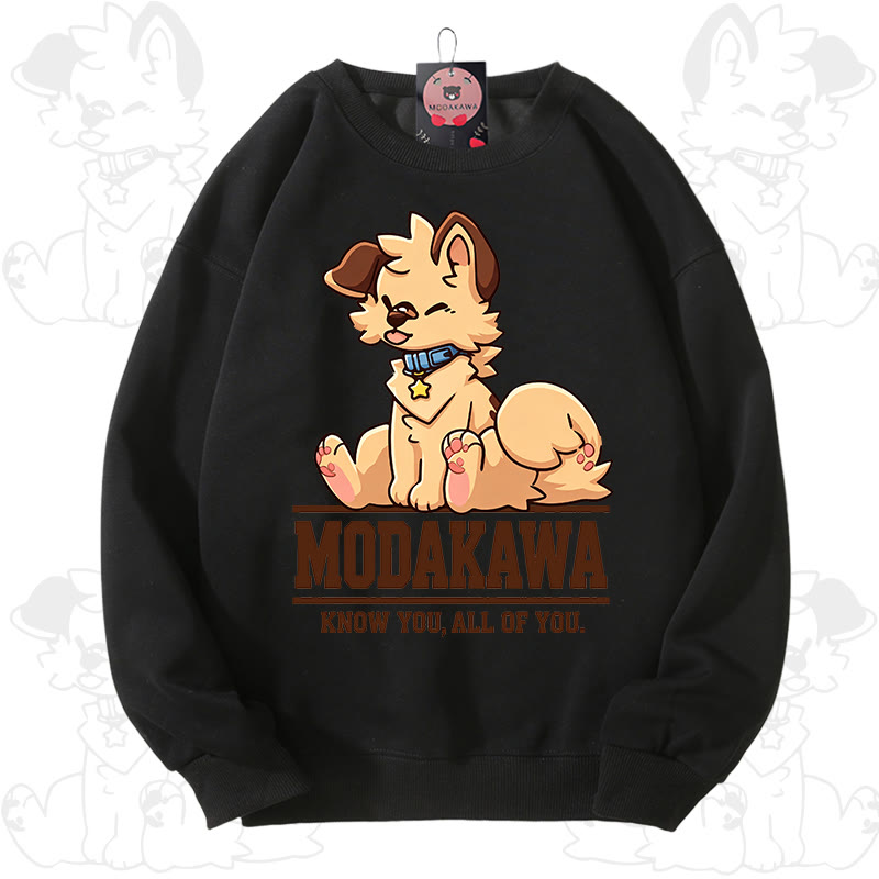 MODAKAWA X popipeko Charming Puppy Graphic Unisex Sweatshirt - Schwarz - 3XL - image 2