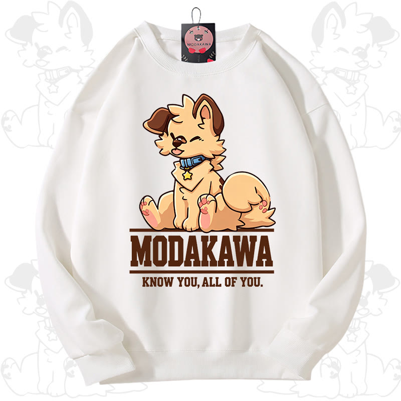 MODAKAWA X popipeko Charming Puppy Graphic Unisex Sweatshirt - Weiß - 3XL - image 1