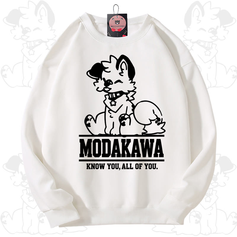 MODAKAWA X popipeko Kawaii Puppy Graphic Unisex Sweatshirt - Weiß - 3XL - image 2