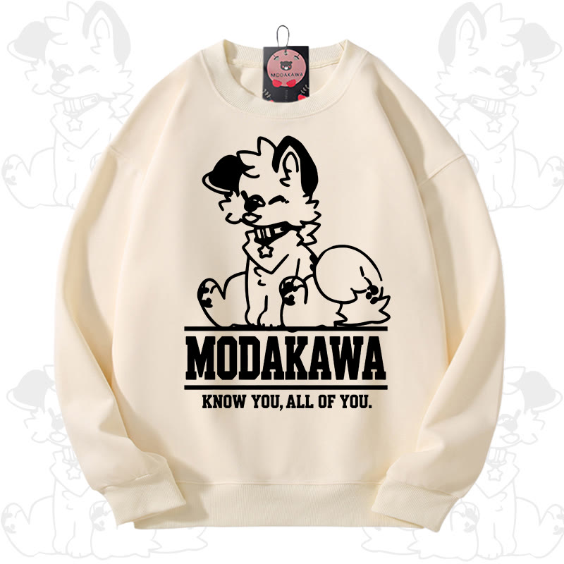 MODAKAWA X popipeko Kawaii Puppy Graphic Unisex Sweatshirt - Hellbeige - 3XL - image 1