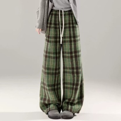 Zweiteiliges Set aus lockerem Pullover und karierter, weit geschnittener Hose - Hose - XL - image 4
