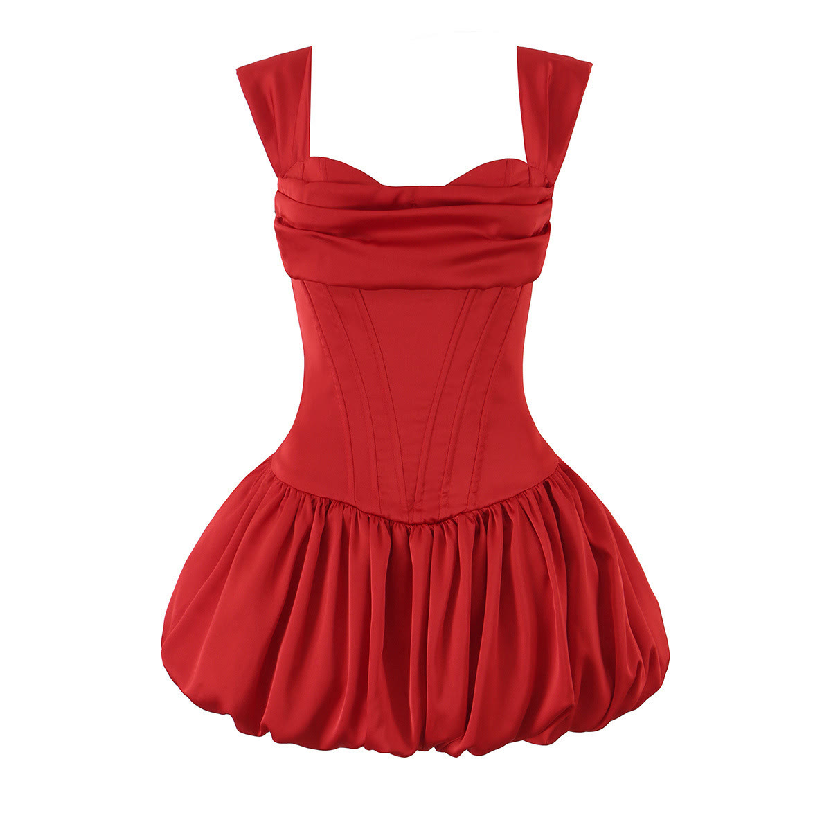 Kleid mit eckigem Ausschnitt und Stäbchen in der Taille - image 2