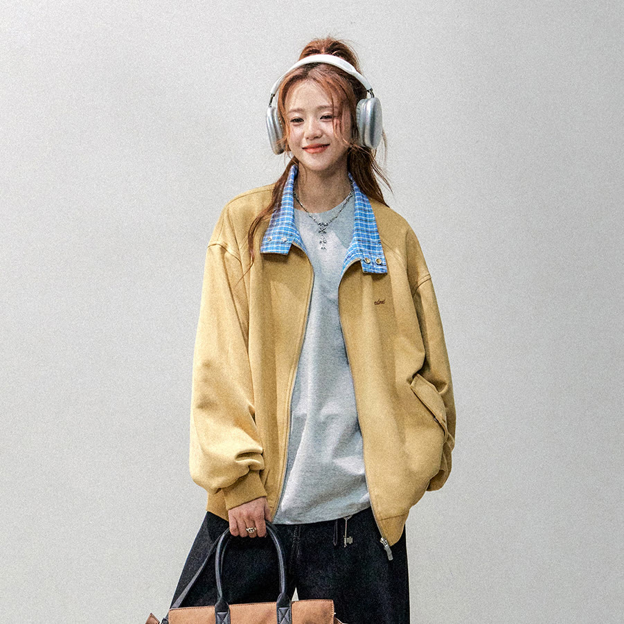 Zweiteiliges Set aus Vintage-Karojacke und Cargohose - Gelbes Oberteil - 2XL - image 2