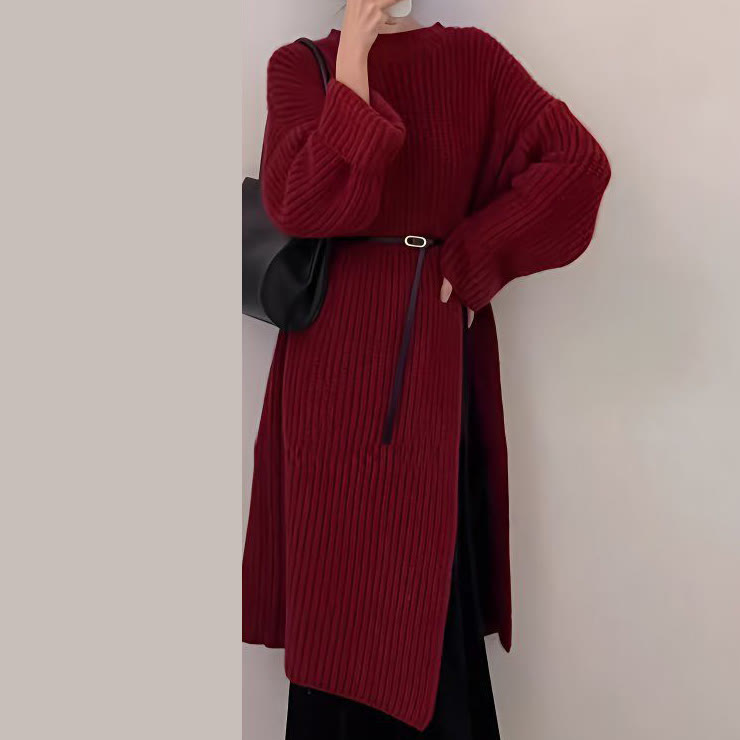 Zweiteiliges Set aus Strickpullover im Maillard-Stil und kariertem Rock - Red Top - 3XL - image 5