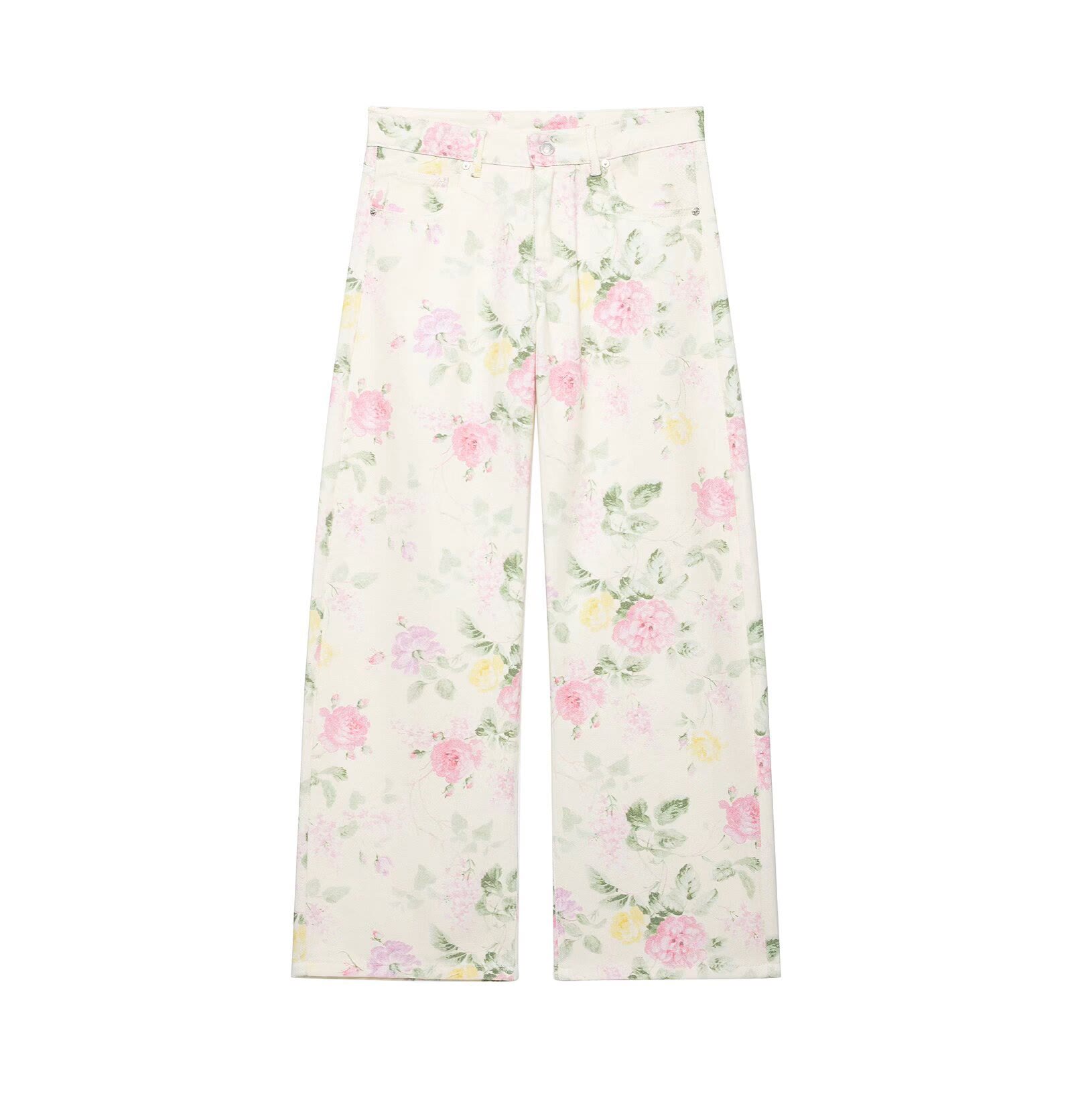 Jeans mit niedrigem Bund und Blumenmuster - image 2