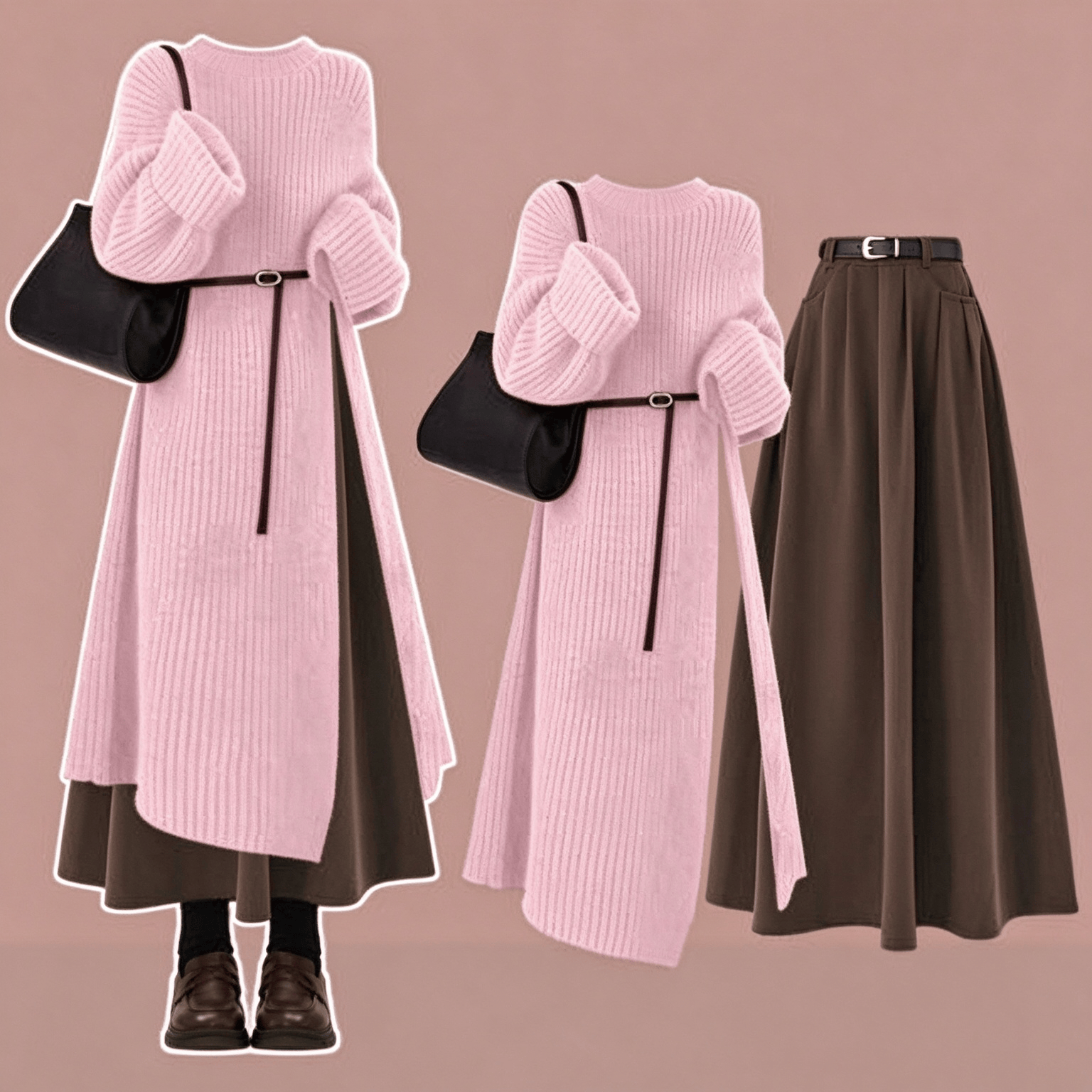 Vintage Strickkleid und Rock, zweiteiliges Set - image 1