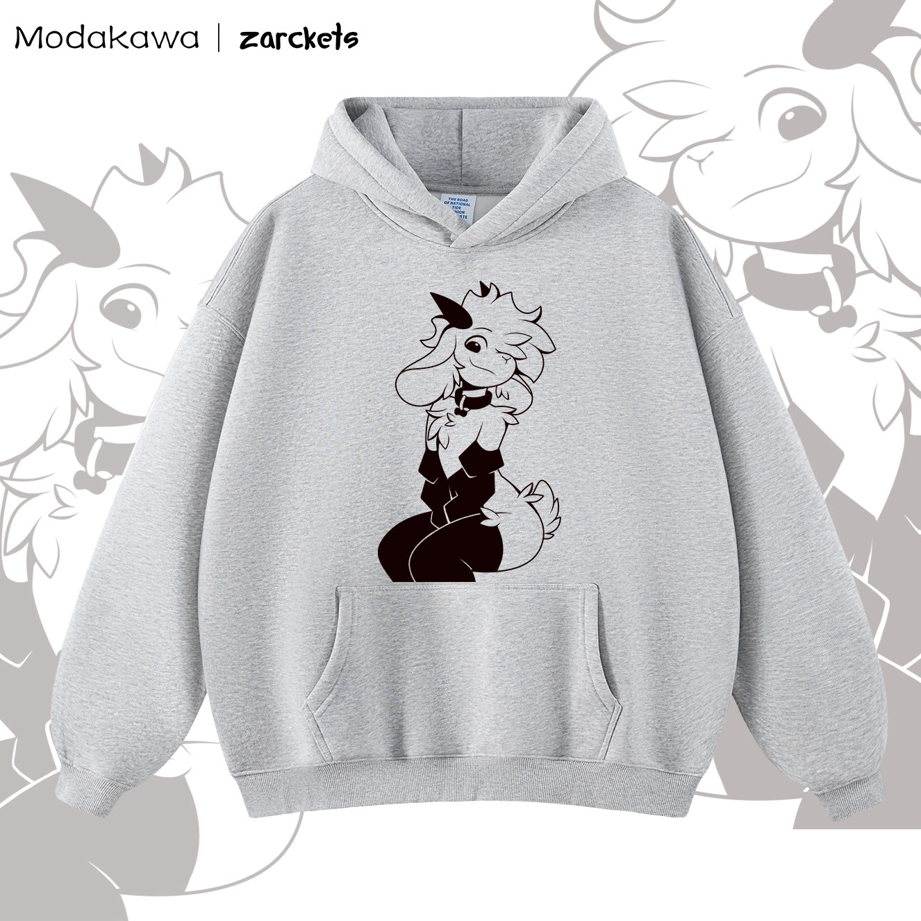 MODAKAWA x zarckets bedruckter Kollaborations-Hoodie - Grau - 2XL - image 2