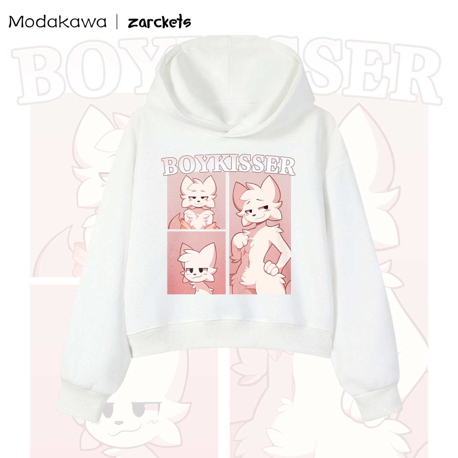 MODAKAWA x Zarckets Hoodie mit Katzenprint - Weiß - 3XL - image 2