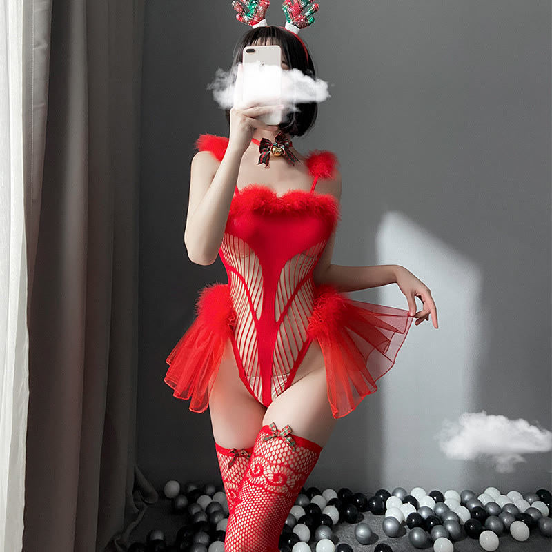 Sexy rote Weihnachtswäsche - A - One Size - image 2
