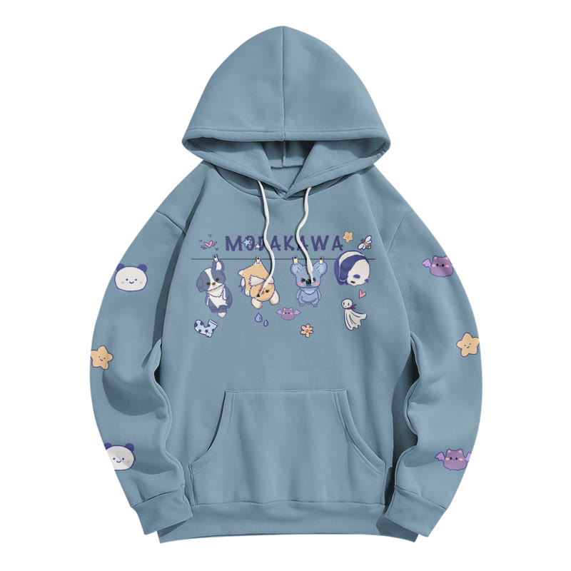 Drying Dolls – Lockerer Modakawa-Hoodie mit Buchstaben-Print - Slate Blue - 5XL - image 5