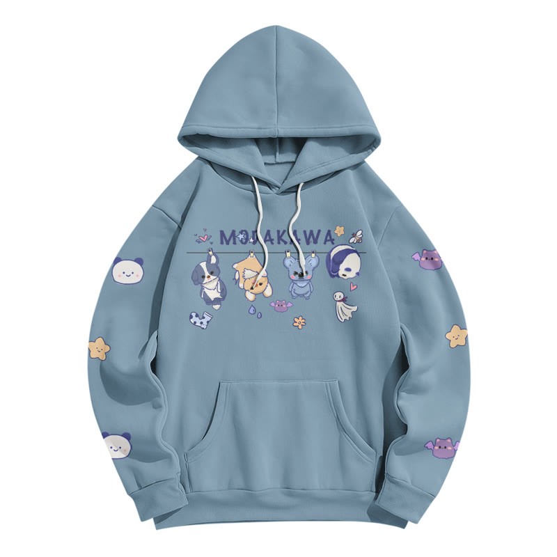 Drying Dolls – Lockerer Modakawa-Hoodie mit Buchstaben-Print - Slate Blue - 5XL - image 5
