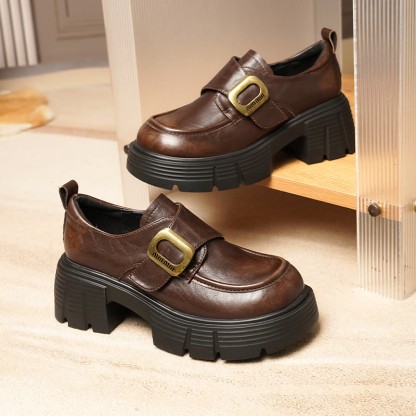 Elegante Plateau-Loafer im britischen Stil - Braunes, einlagiges Futter - 40 - image 7