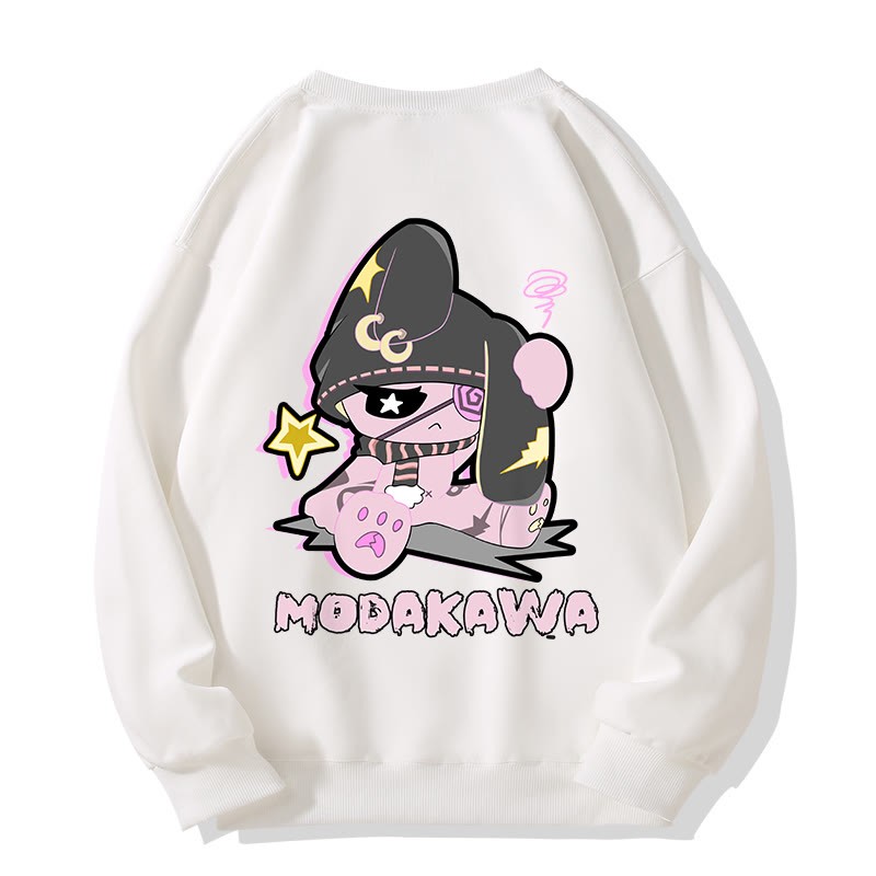 Unhappy Bunny Grafik Dunkle Ästhetik Unisex Streetwear Sweatshirt - White - 5XL - image 5