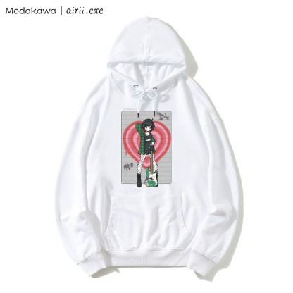 MODAKAWA X airii.exe CHEMICAL Gitarrenmädchen-Buchstabendruck Modakawa Lockerer Hoodie - White - 5XL - image 4