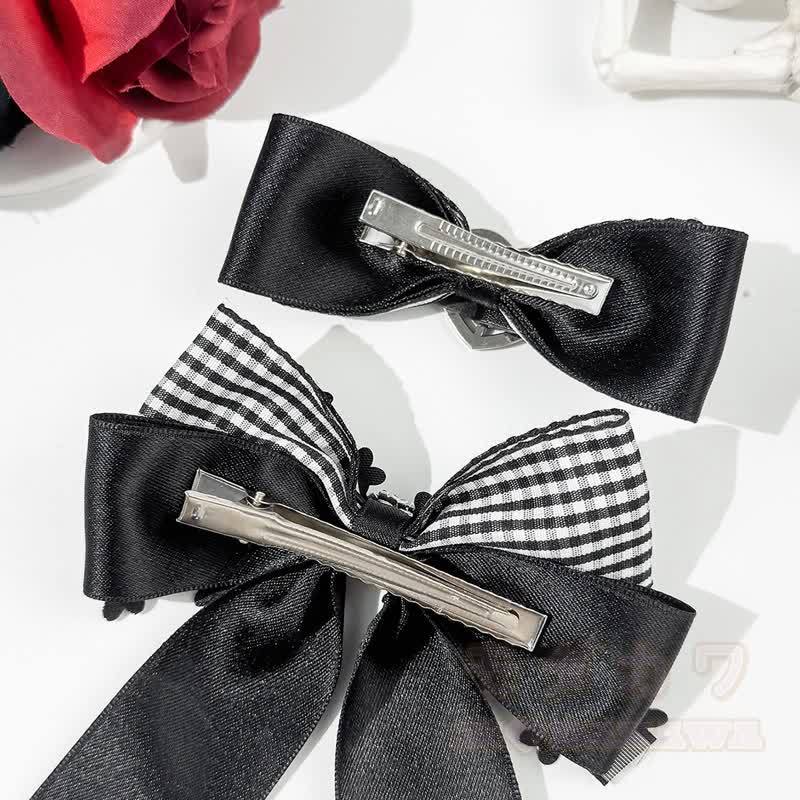 Süße Haaraccessoires mit gotischem Karomuster und Schleife - image 6