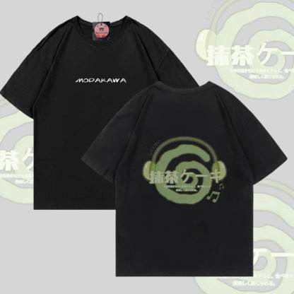 Matcha-Kopfhörer-Grafik Modakawa Baumwoll-T-Shirt - Black - 5XL - image 4