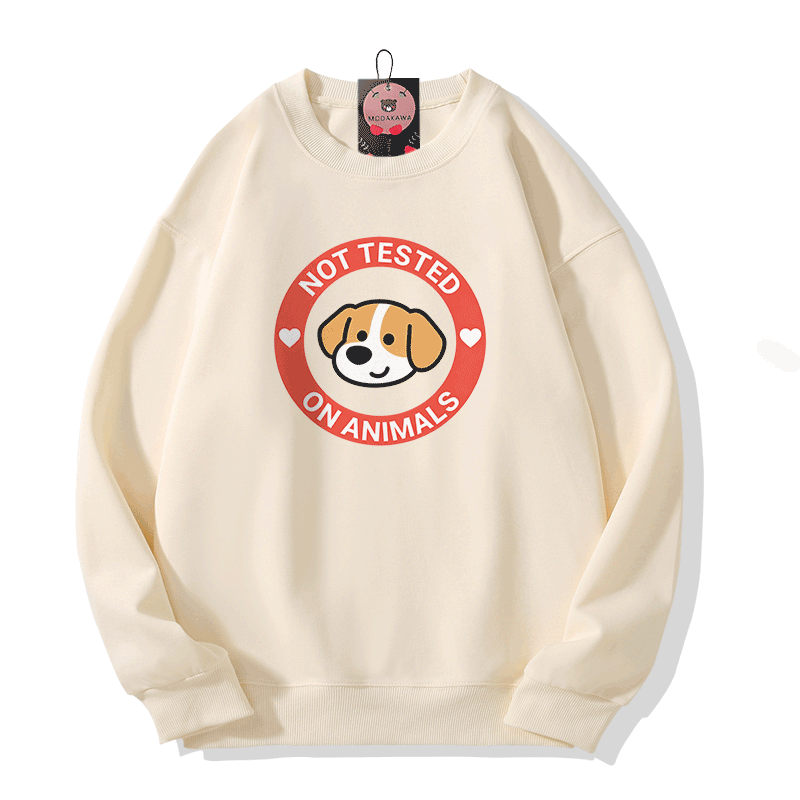 NICHT AN TIEREN GETESTET – Modakawa Sweatshirt mit Welpenmotiv - Beige - 5XL - image 4
