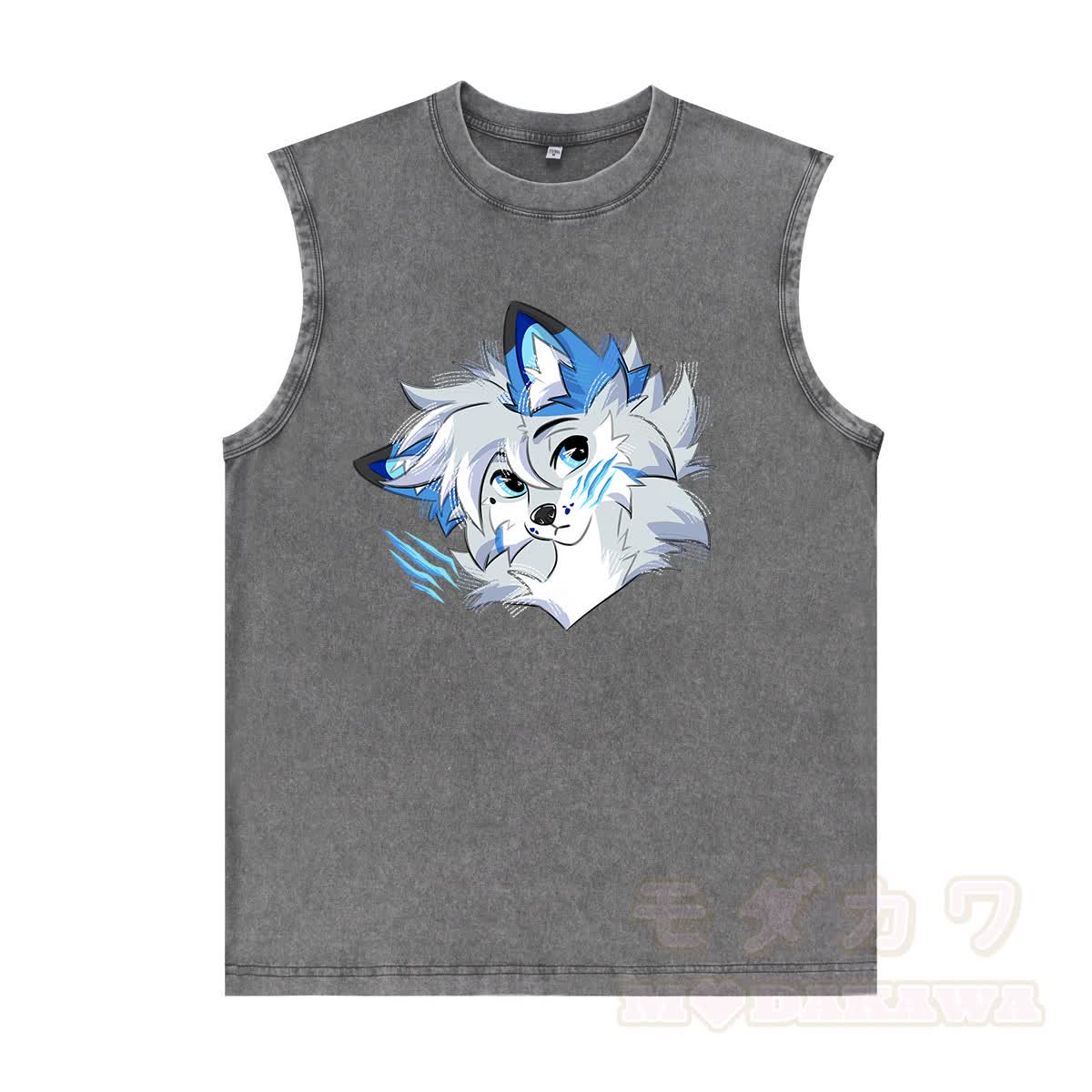 MODAKAWA X Space Barker Graphic Unisex Vintage Washed Ärmelloses T-Shirt - Grau - 2XL - image 5