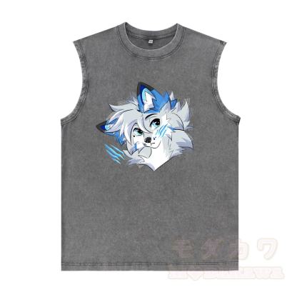 MODAKAWA X Space Barker Graphic Unisex Vintage Washed Ärmelloses T-Shirt - Grau - 2XL - image 5