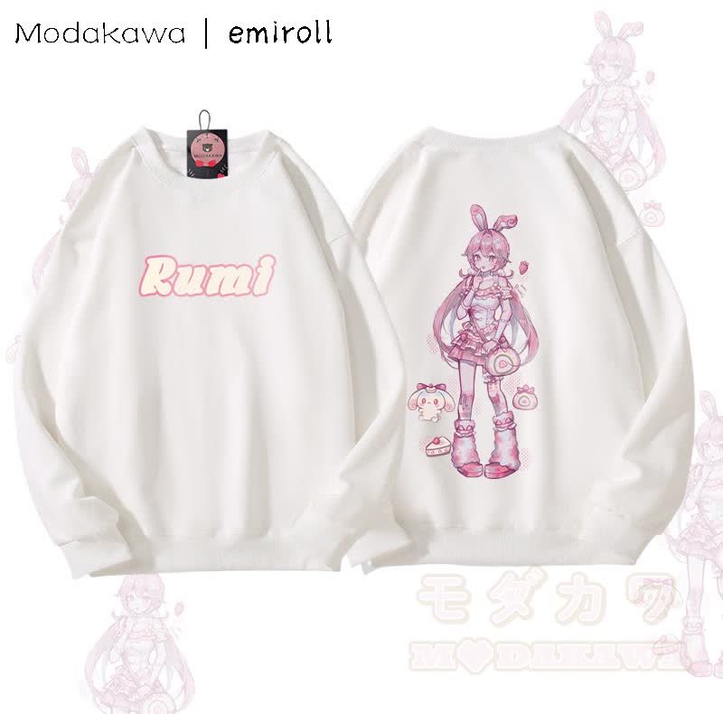 MODAKAWA X emiroll Rumi Graphic Unisex Sweatshirt - Weiß - 5XL - image 3
