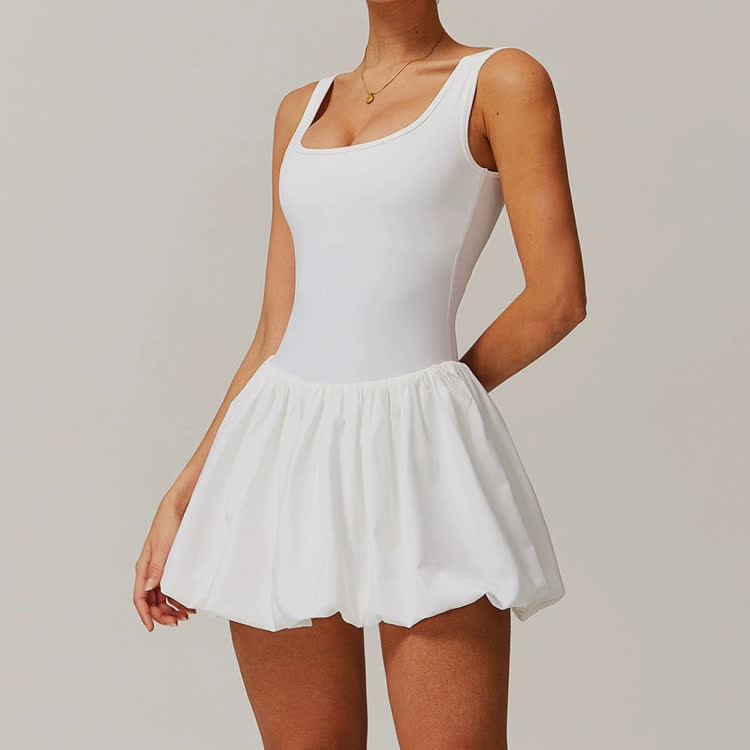 Ärmelloses Minikleid mit Ballonsaum - image 15
