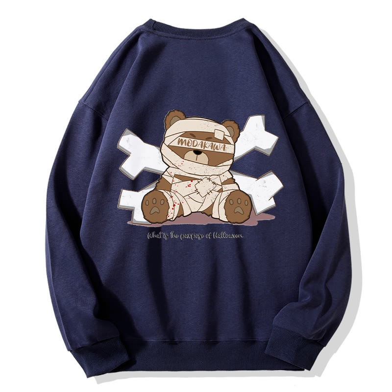 MODAKAWA Unisex-Sweatshirt mit Mumienbär-Grafik - Purplish Blue - 5XL - image 4