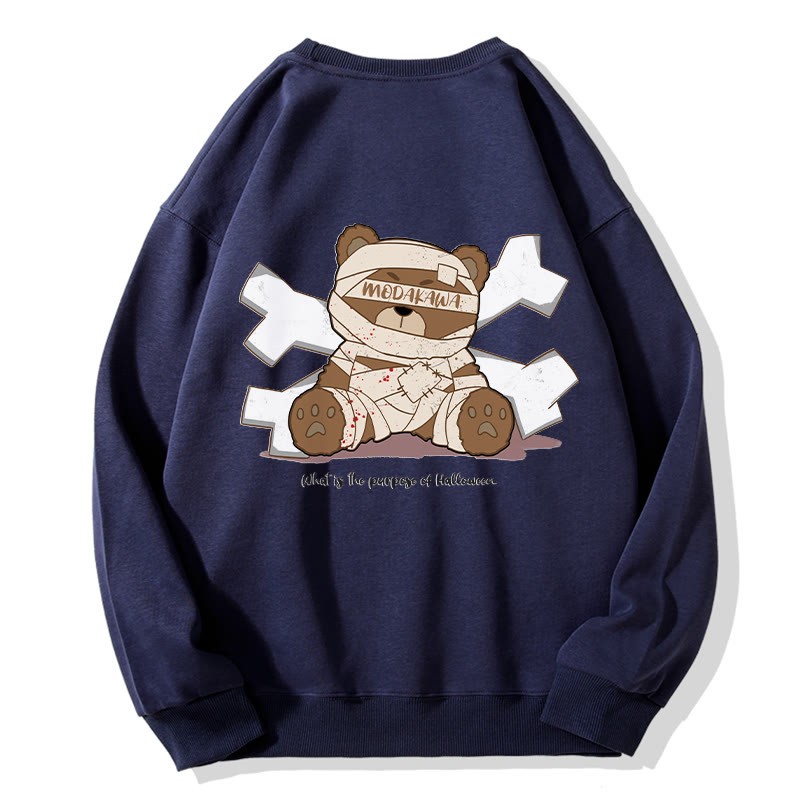 MODAKAWA Unisex-Sweatshirt mit Mumienbär-Grafik - Purplish Blue - 5XL - image 4
