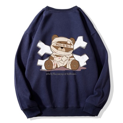 MODAKAWA Unisex-Sweatshirt mit Mumienbär-Grafik - Purplish Blue - 5XL - image 4