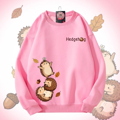 MODAKAWA Unisex-Sweatshirt mit fröhlichem Igelmotiv - Pink - 5XL - image 3