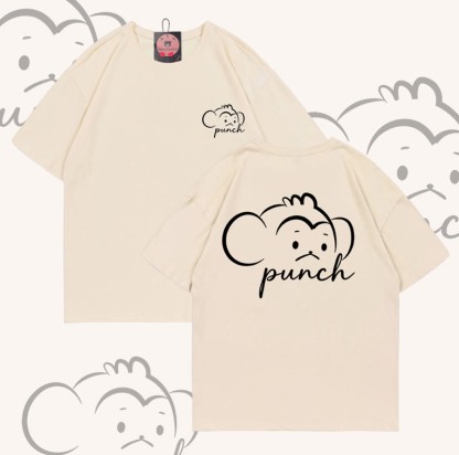 PUNCH Monkey Graphic Modakawa 100% Baumwoll-T-Shirt - Apricot - 5XL - image 5