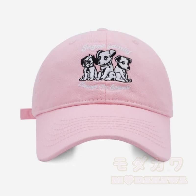 Kawaii Welpen-Stickerei, verstellbare Baseballkappe - Rosa - One Size - image 8
