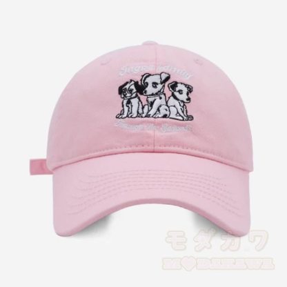 Kawaii Welpen-Stickerei, verstellbare Baseballkappe - Rosa - One Size - image 8