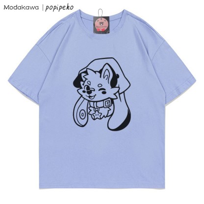 MODAKAWA X popipeko Welpenprint T-Shirt - Lavender Blue - 5XL - image 6