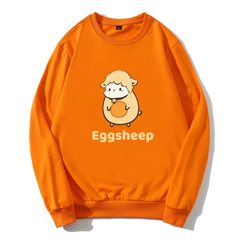 EGGSHEEP Sweatshirt mit rundem Kragen und Egg-Sheep-Grafik - Orange - 5XL - image 5