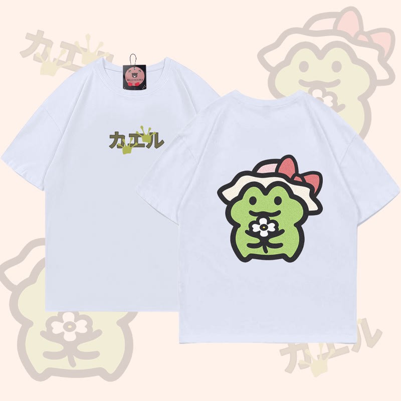 Flower Frog Grafik-T-Shirt - White - 5XL - image 3