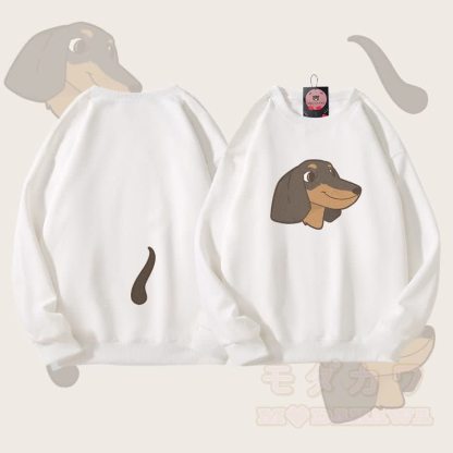 MODAKAWA Unisex-Sweatshirt mit Welpenmotiv (Gesicht und Schwanz) - Weiß - 5XL - image 3