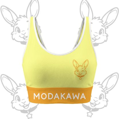 Wink Bunny Grafik Crop Tank Sport Top Shorts Bikini Modakawa passendes Outfit - Yellow Top - 5XL - image 4
